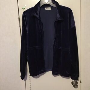 Slade 2 piece Velour jogger small Blue Full Zip jacket with Pockets